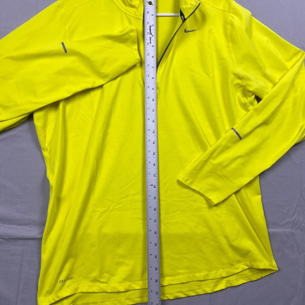 Nike Dri-Fit Half Zip Running Pullover Mens Large Volt Yellow Reflective